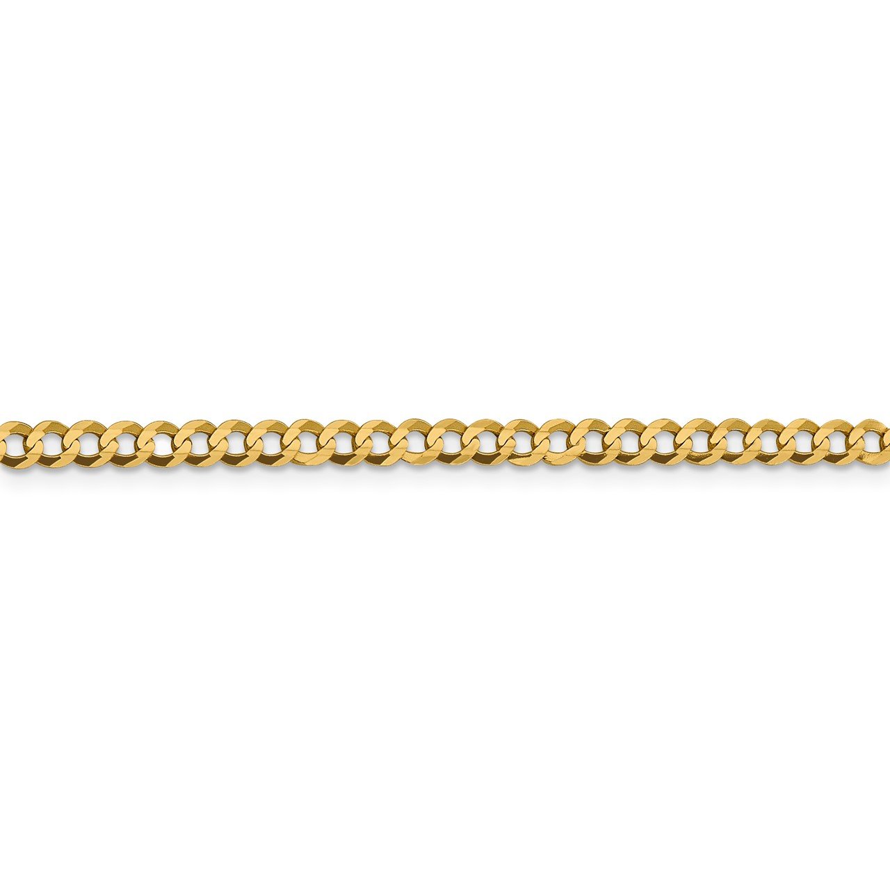 14k 3.7mm Lightweight Flat Cuban Chain-3