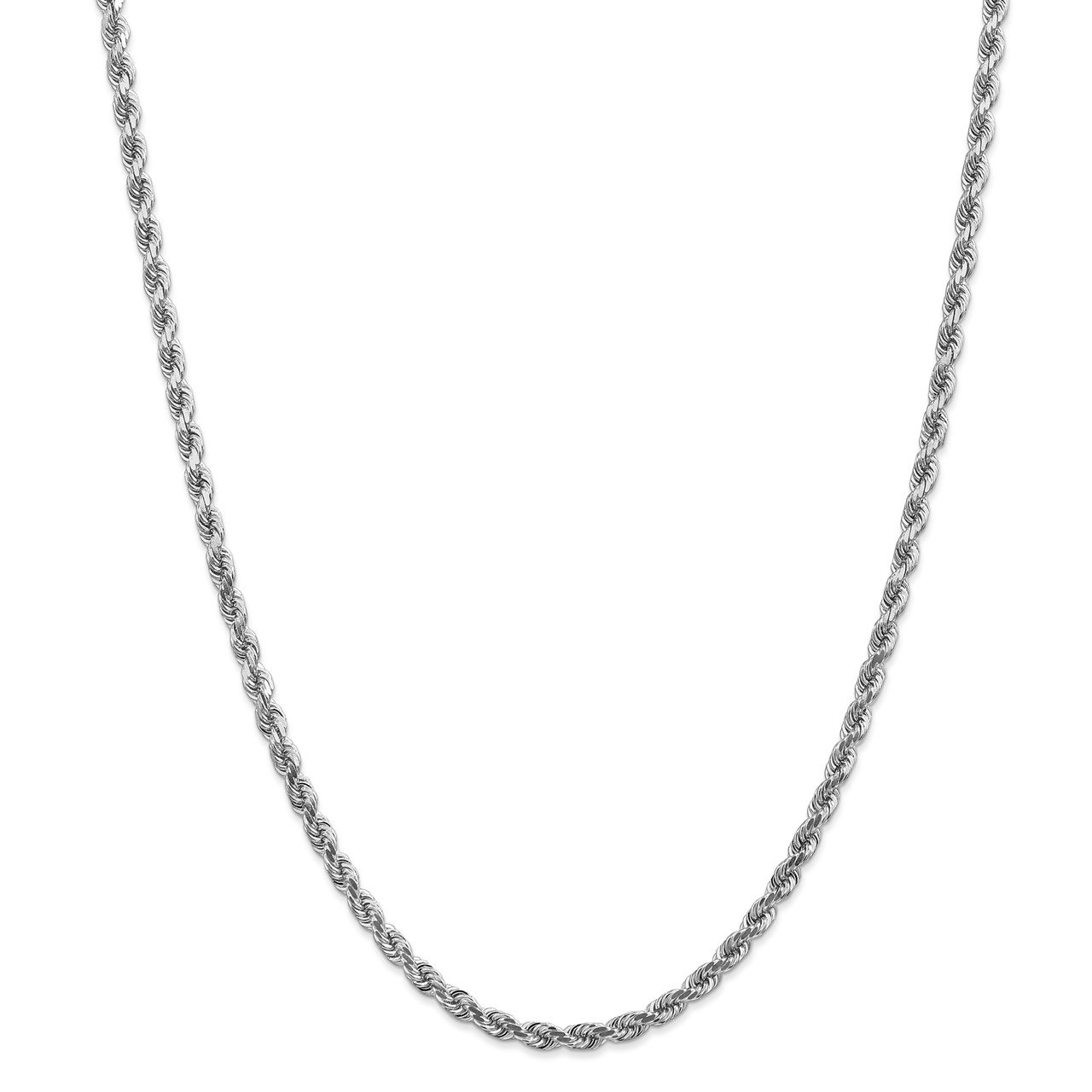 14k White Gold 4mm D/C Rope with Lobster Clasp Chain