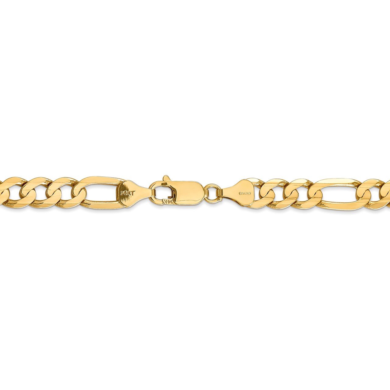 14k 6.75mm Concave Open Figaro Chain-3
