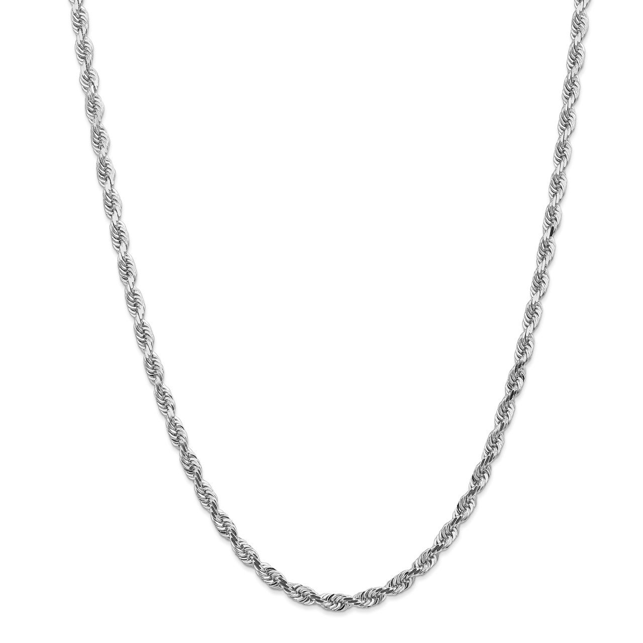 14k White Gold 4.5mm D/C Quadruple Rope Chain