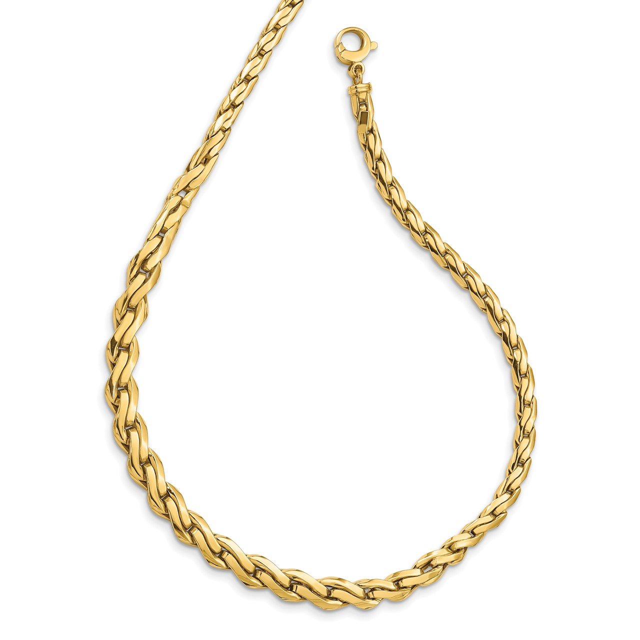 14k Polished Graduated Fancy Link 18in Necklace