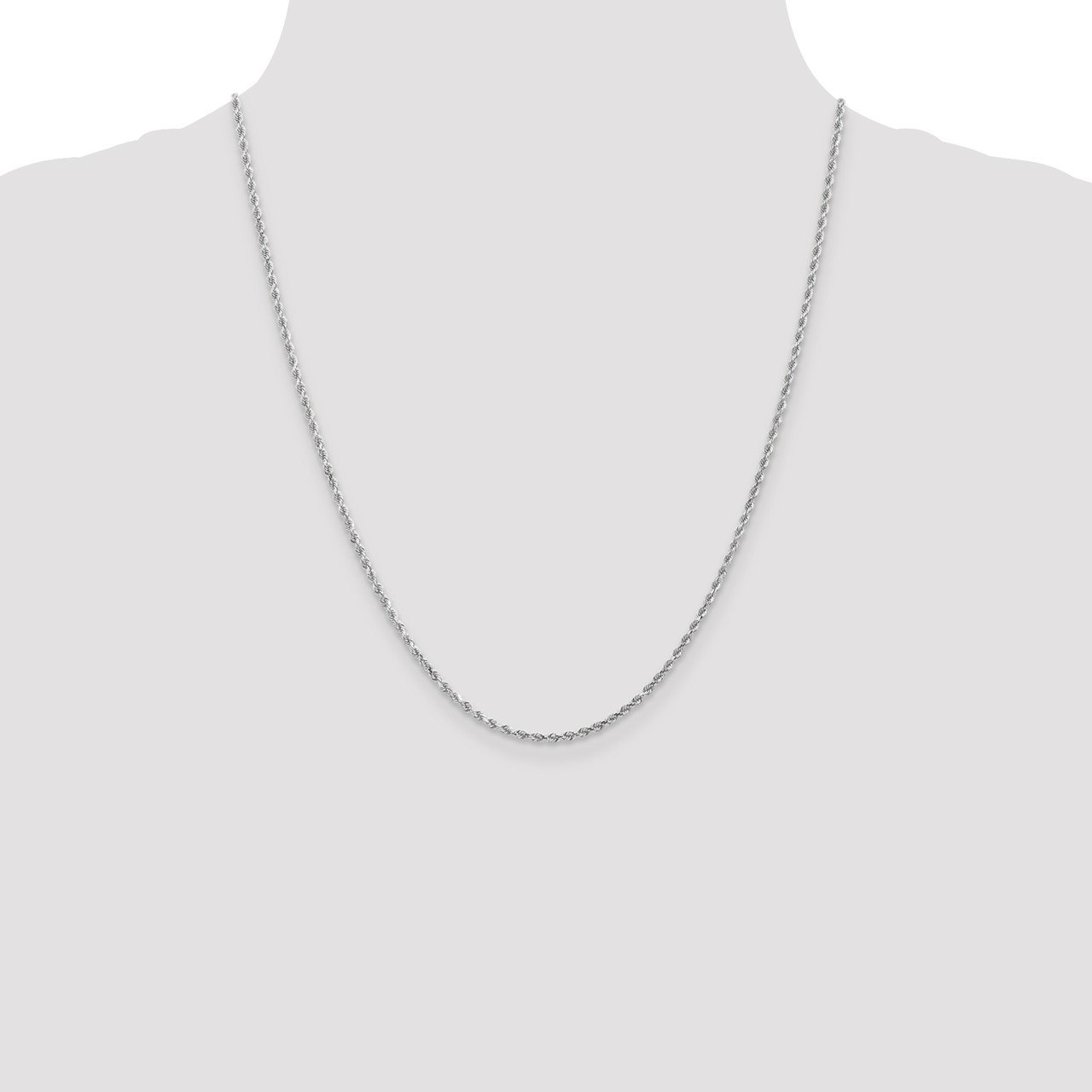 Leslie's 14K White Gold 2mm Diamond-Cut Rope Chain-1