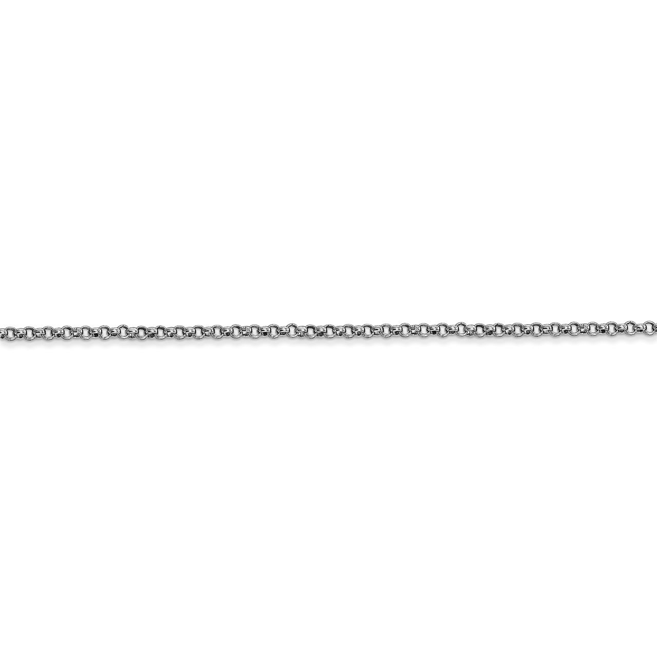 14k White Gold 1.55mm Rolo Pendant Chain-2