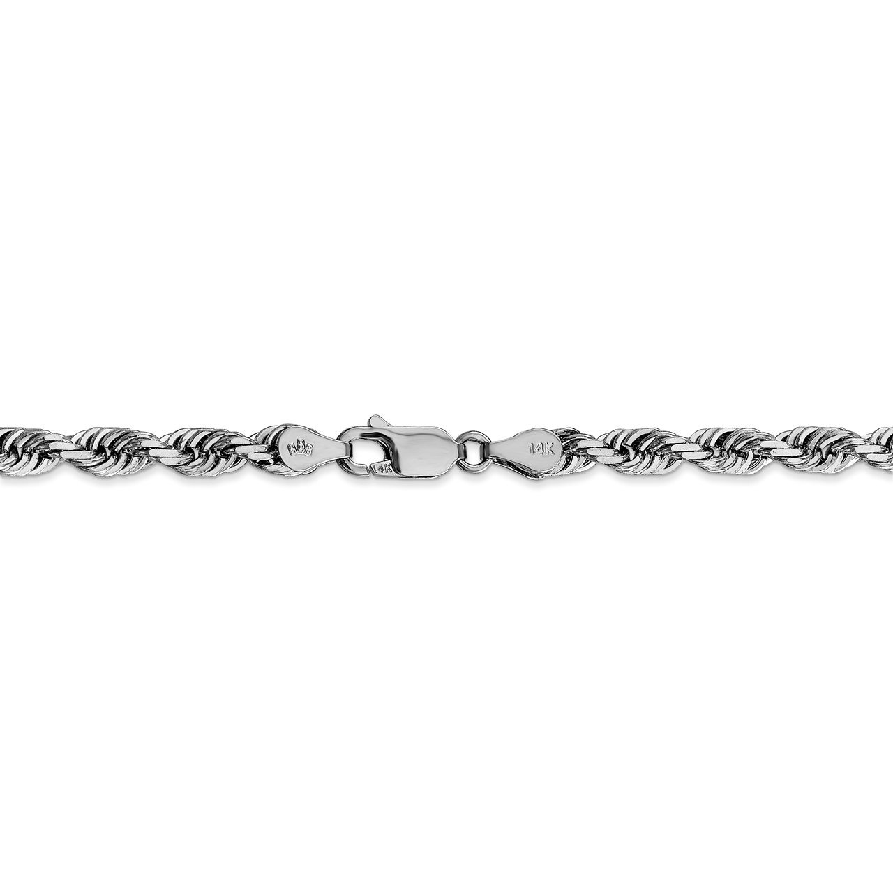 14k White Gold 4.5mm D/C Quadruple Rope Chain-3