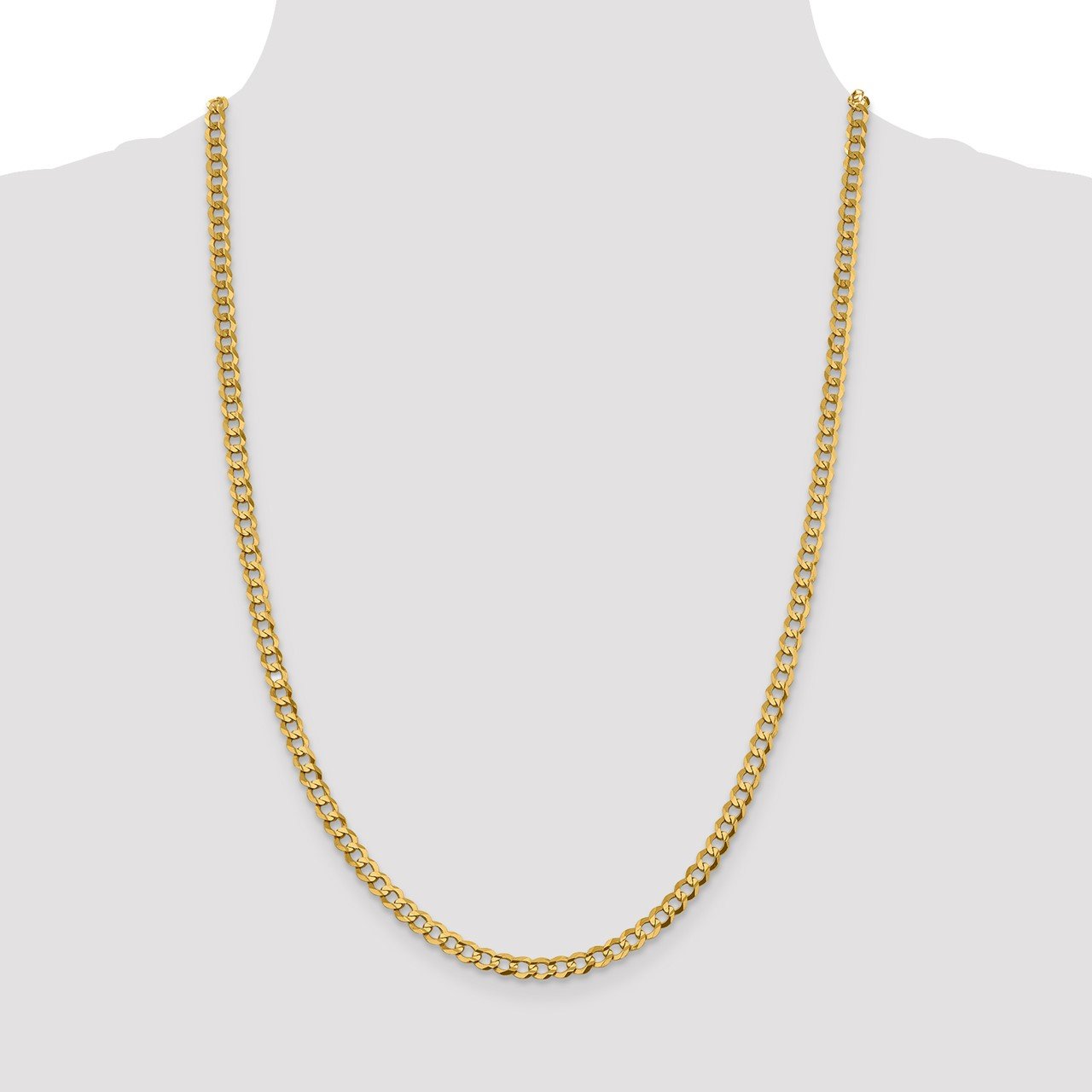 14k 4.7mm Lightweight Flat Cuban Chain-2