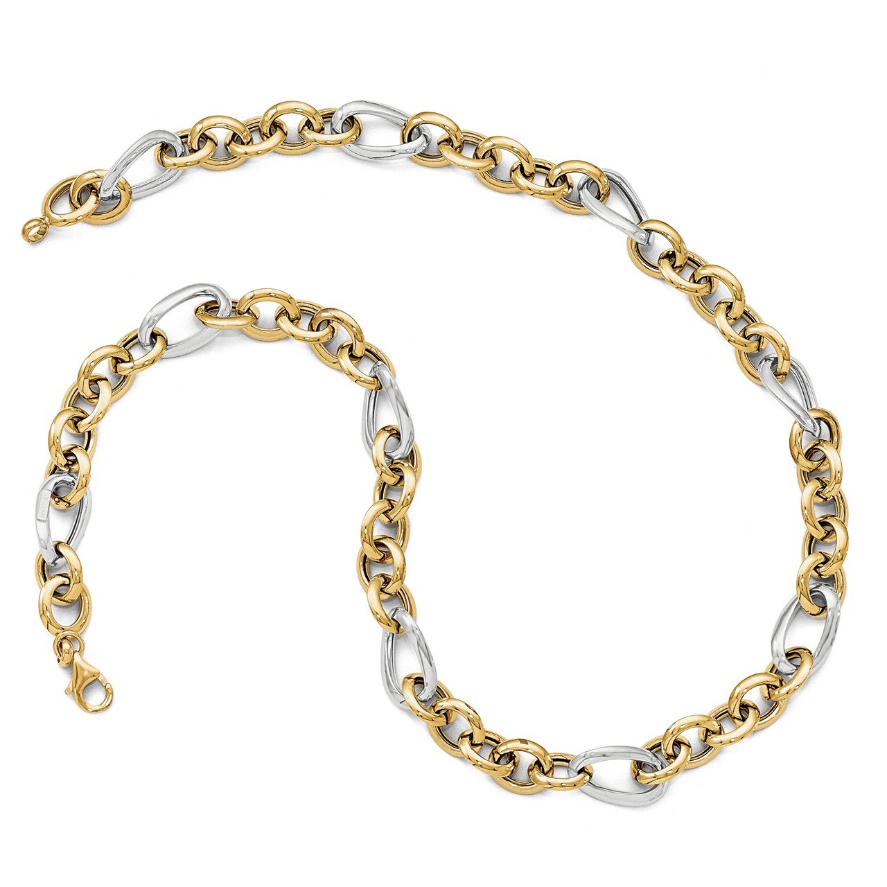 Leslie's 14k Two-tone Polished Fancy Link Necklace-1