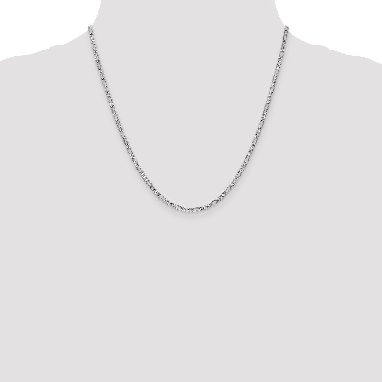 14k WG 2.5mm Semi-Solid Figaro Chain-1