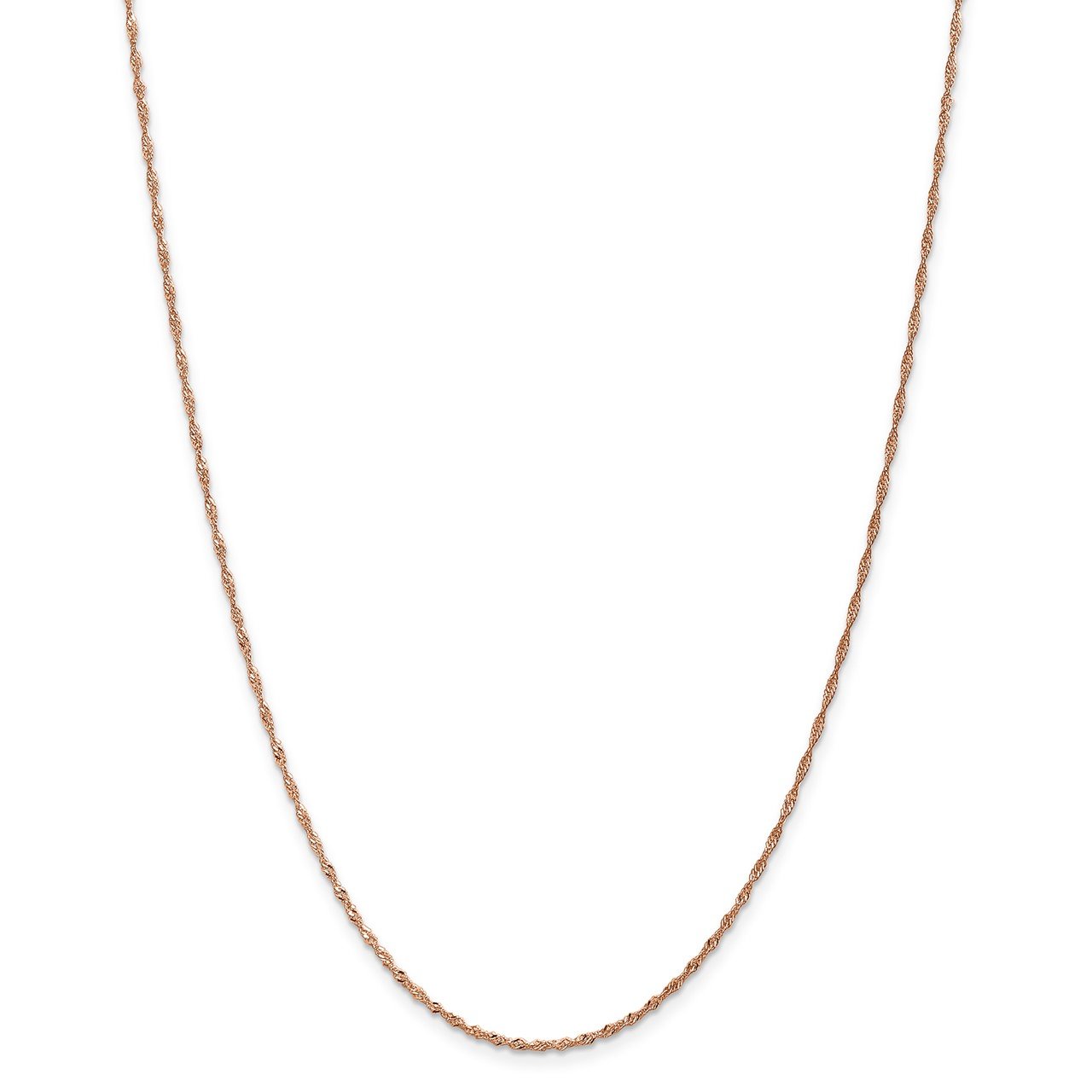 Leslie's 14K Rose Gold 1mm Singapore with Lobster Clasp Chain