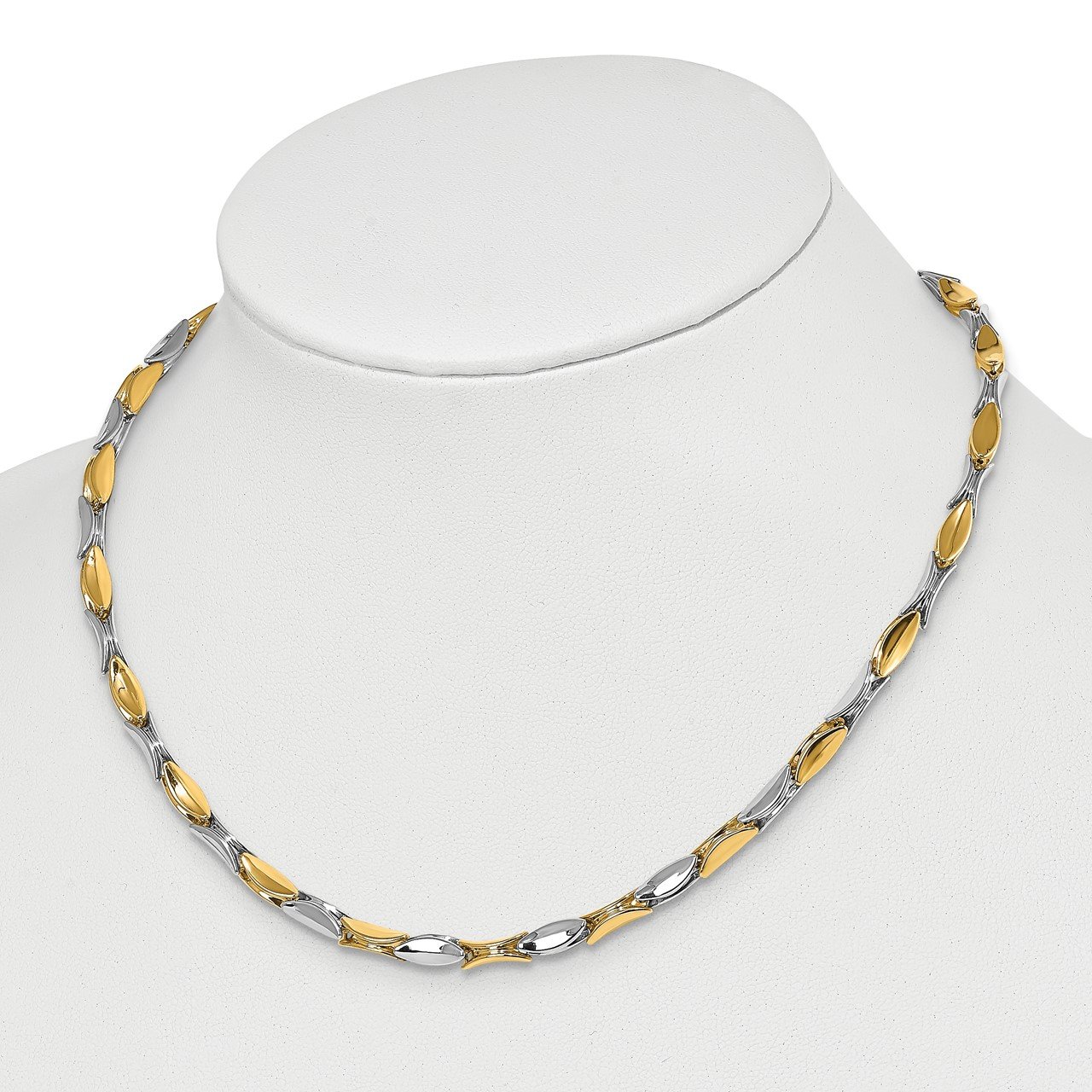 Leslie's 14K Two-tone Polished Fancy Link Necklace-2