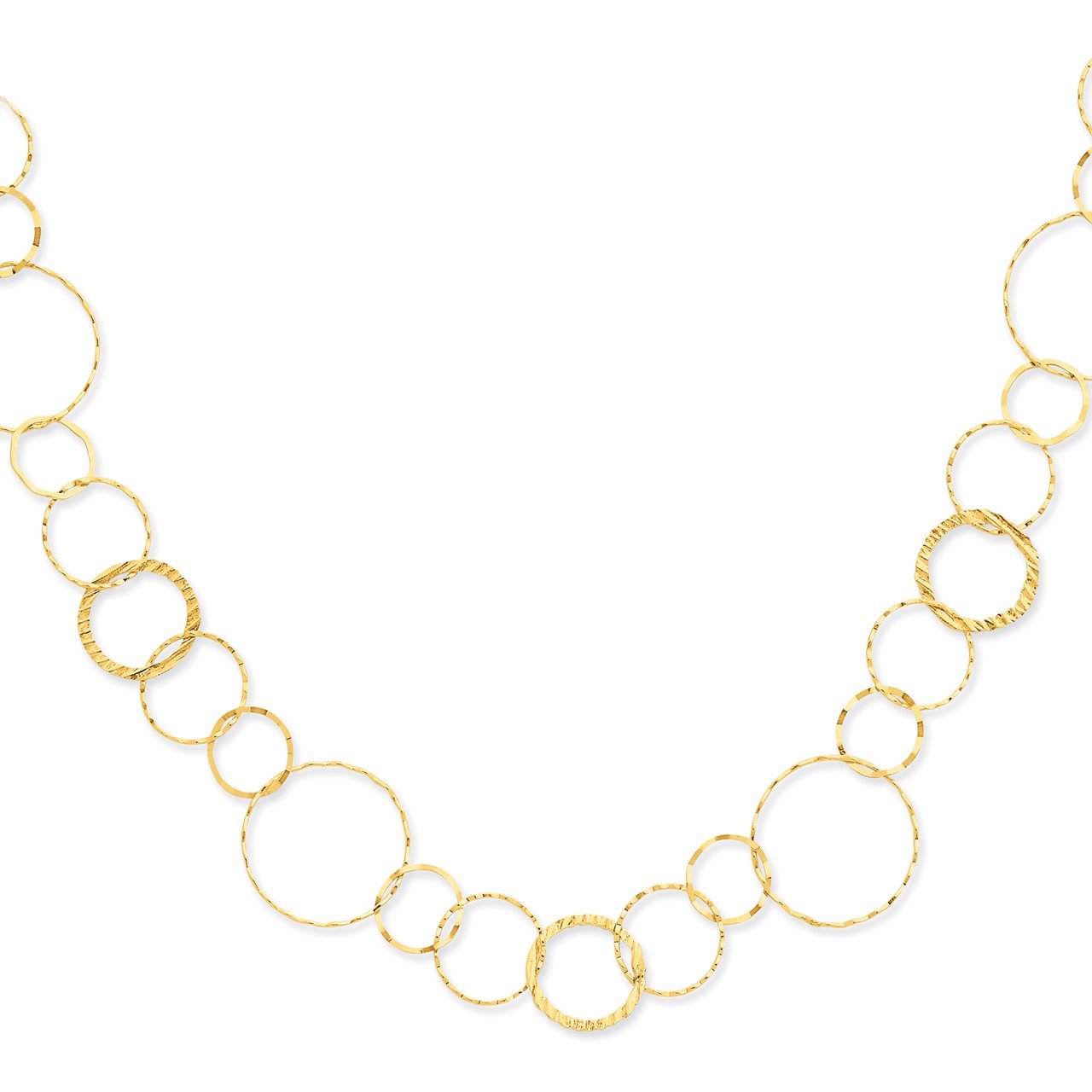 14K Yellow Combo Circle Chain