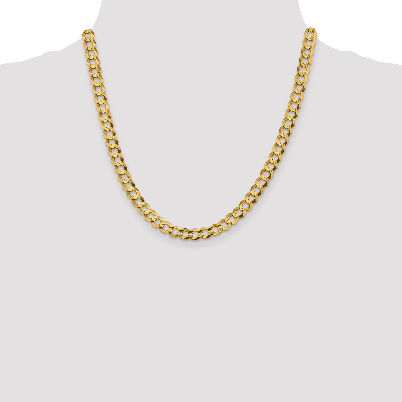 14k 7.2mm Lightweight Flat Cuban Chain-2