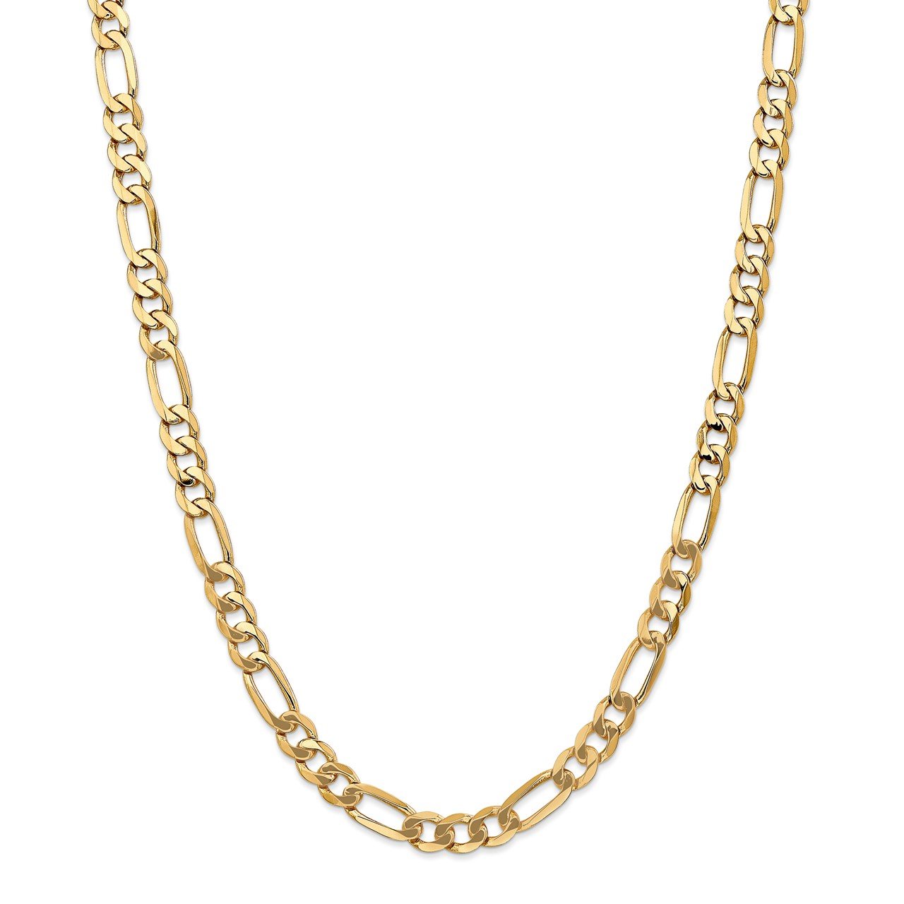 14k 7mm Flat Figaro Chain