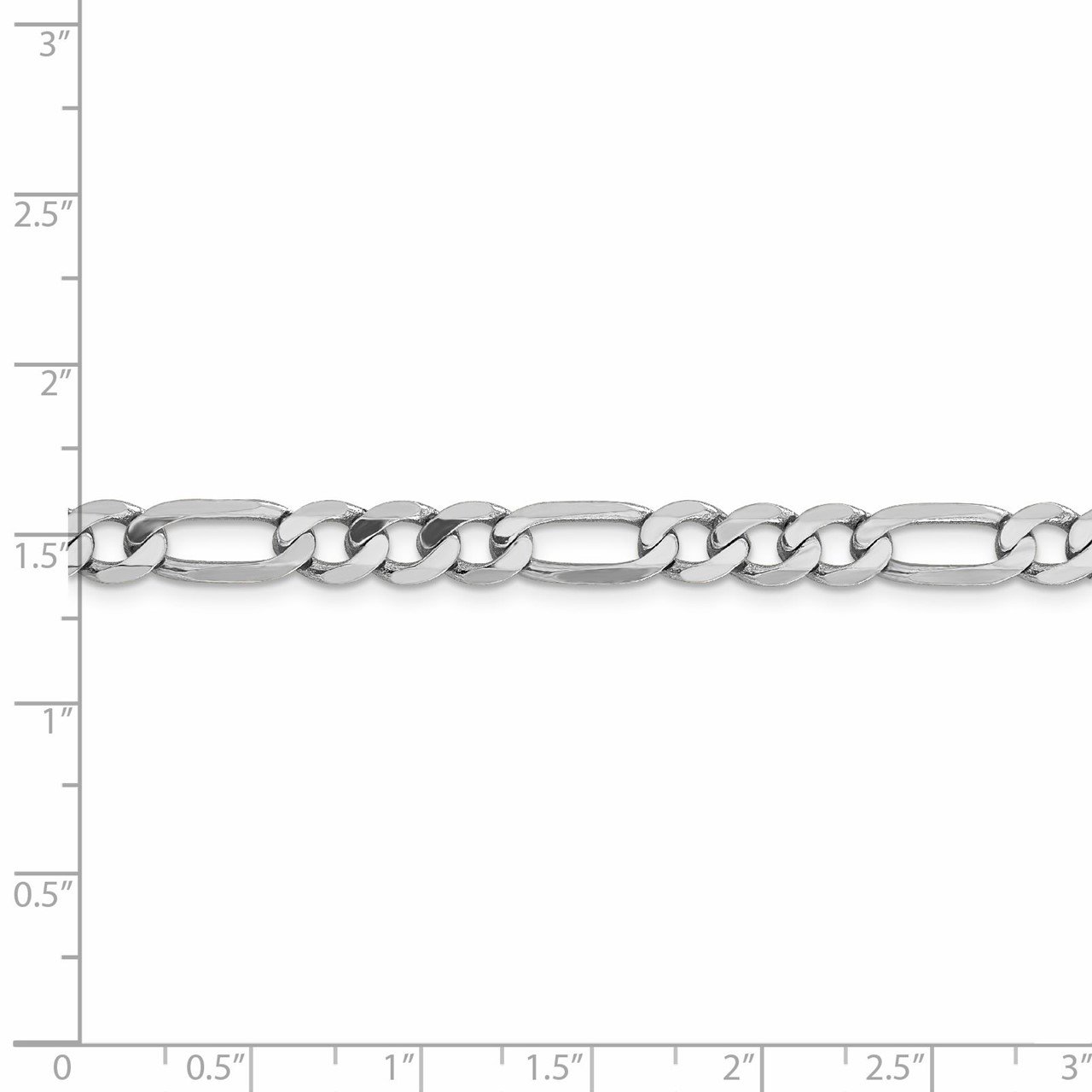 Leslie's 14K White Gold 6mm Flat Figaro Chain-4