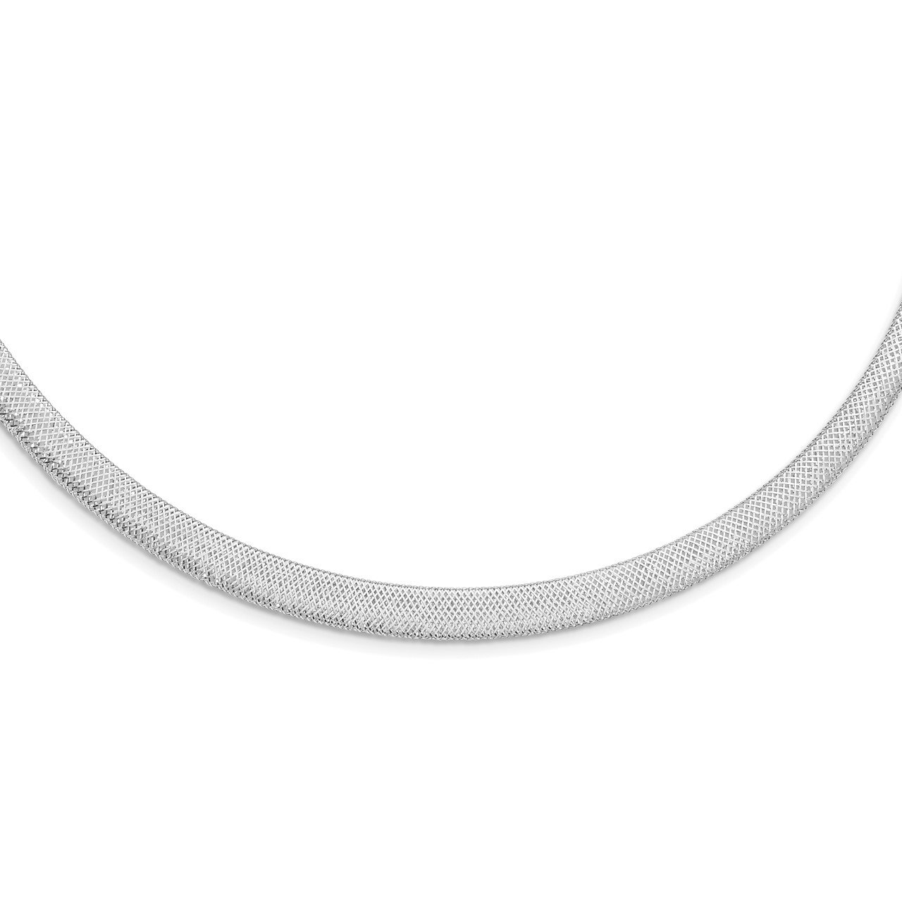 14K White Gold Stretch Mesh with 1.5in ext. Necklace