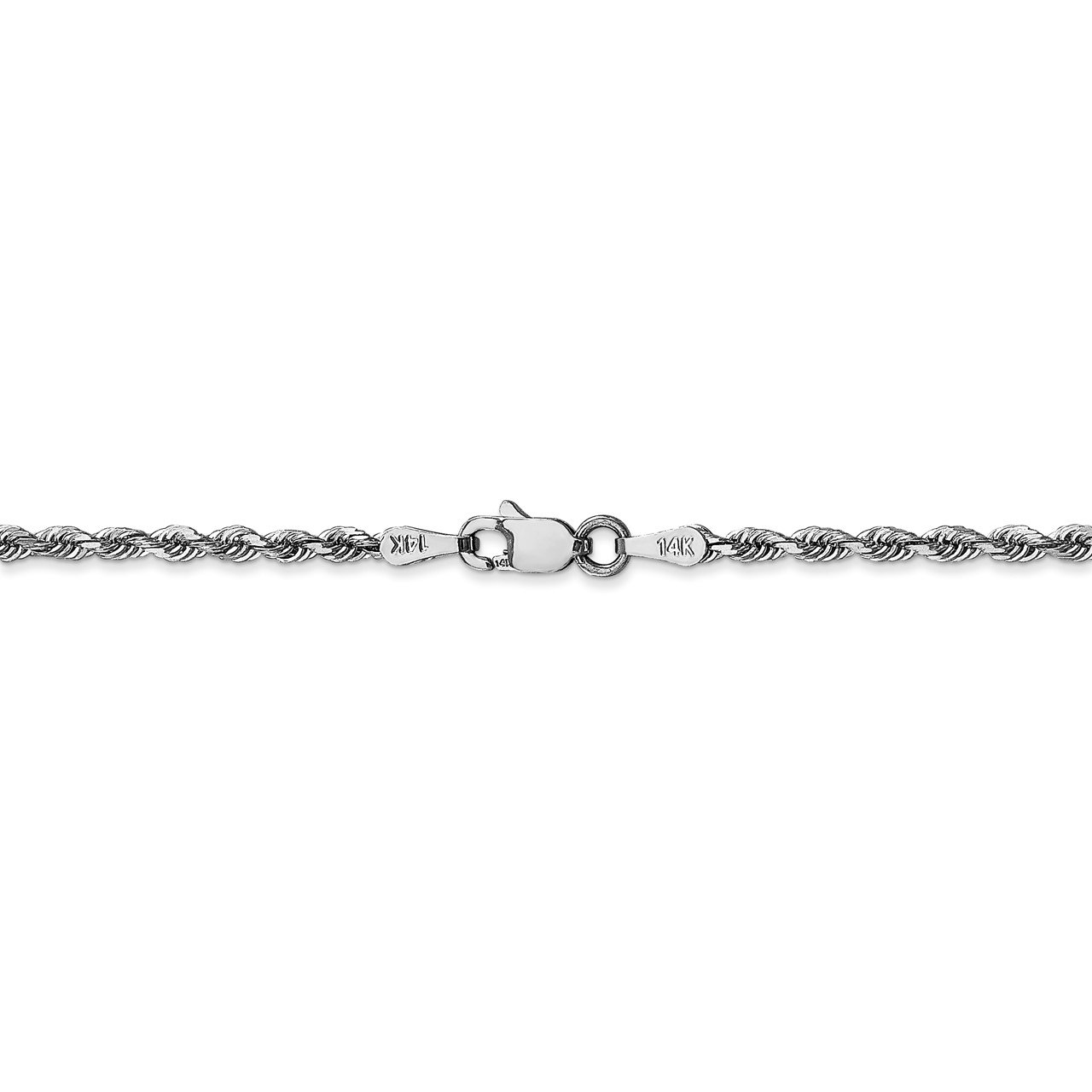 14k White Gold 2.25mm D/C Quadruple Rope Chain-3