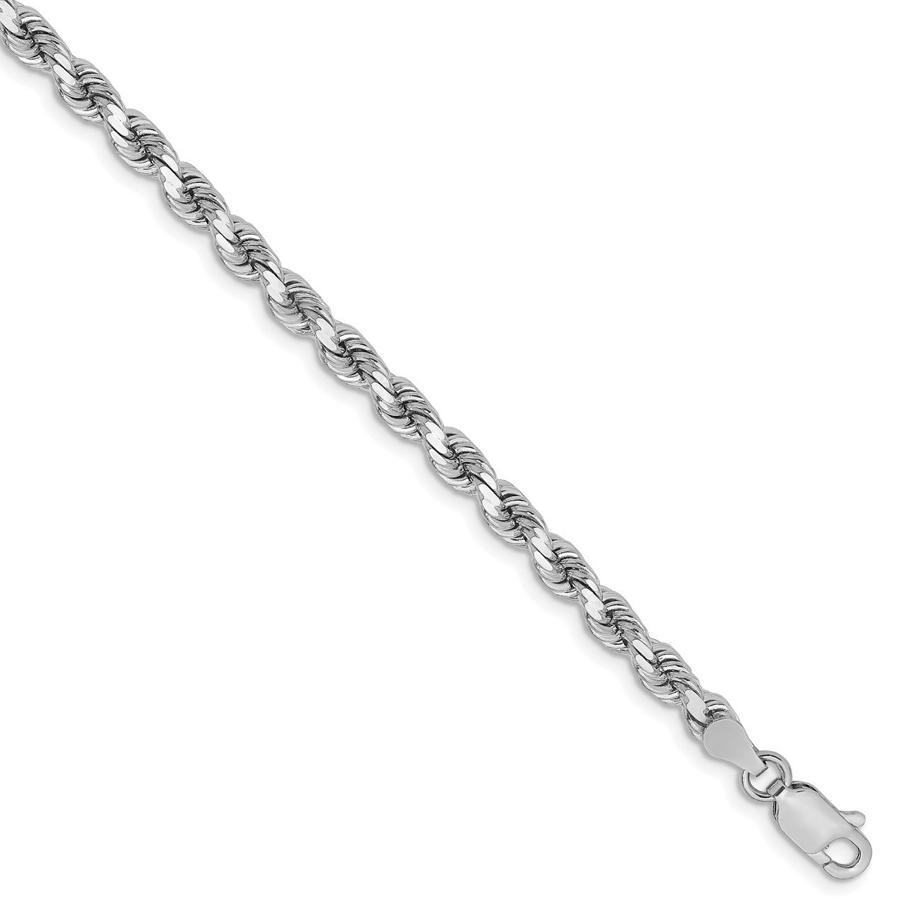 14k White Gold 3.75mm D/C Rope with Lobster Clasp Chain