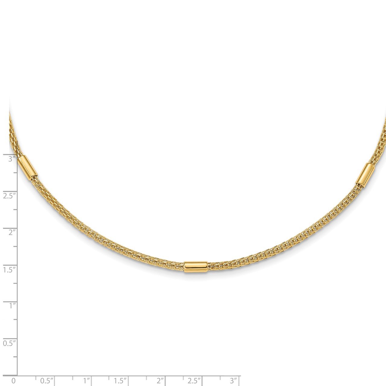 14K Polished Mesh Fancy Link Necklace-2