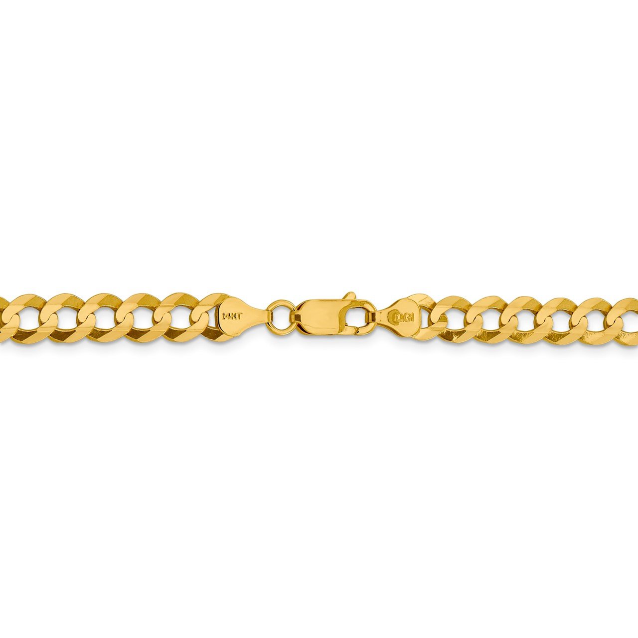 14k 7.2mm Lightweight Flat Cuban Chain-4