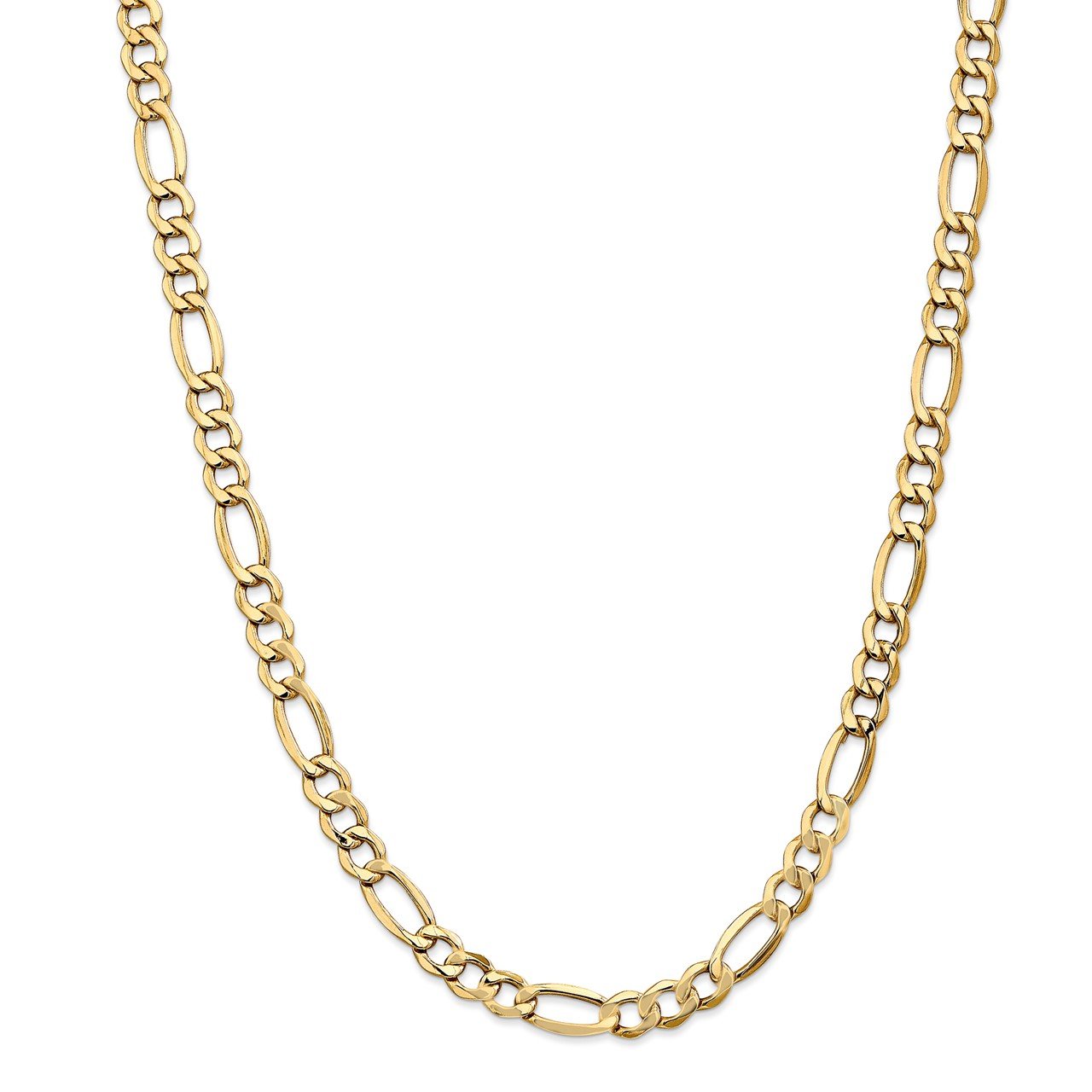 14k 7.3mm Semi-Solid Figaro Chain