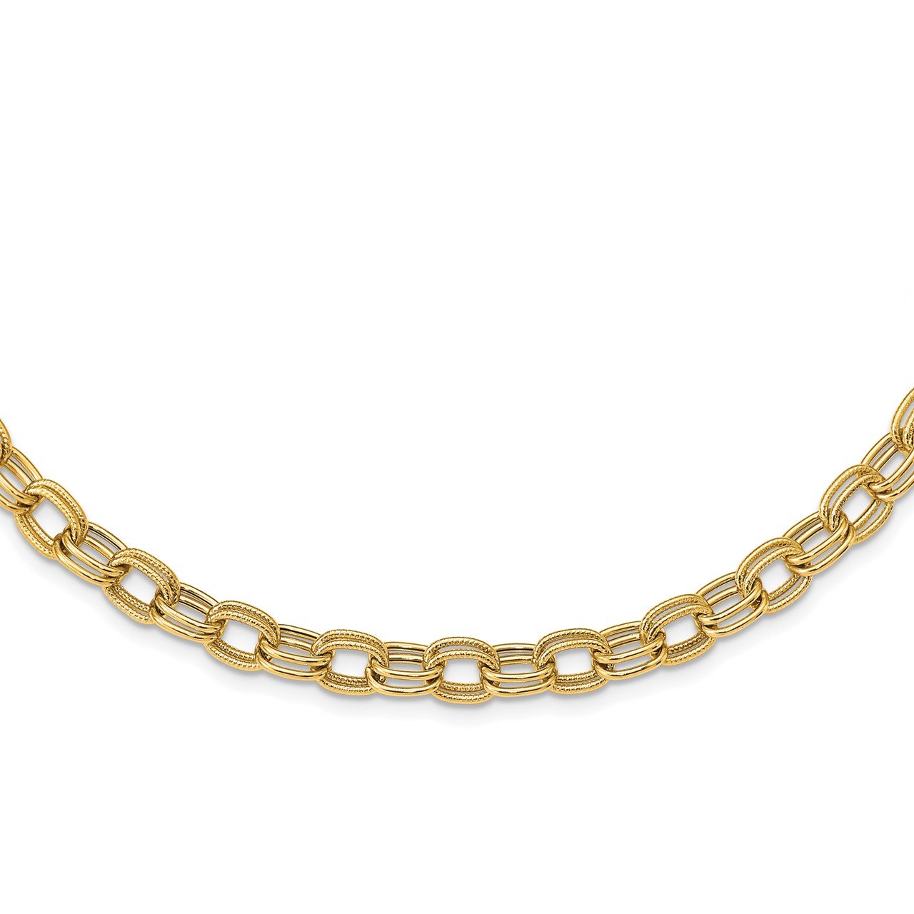 14k Polished Fancy Link Necklace