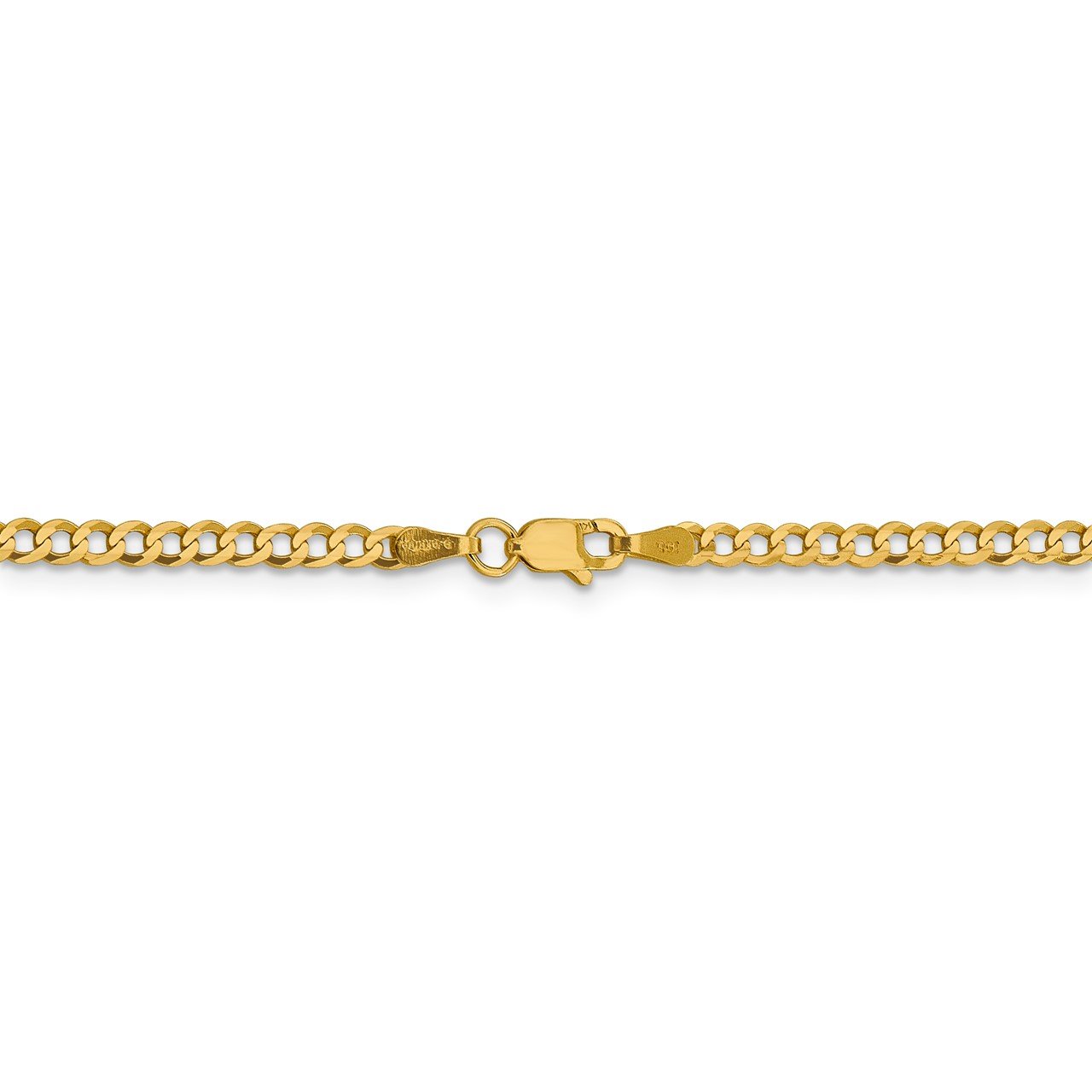 14k 3.1mm Lightweight Flat Cuban Chain-4