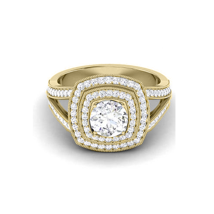 14K Gold Diamond Ring (Rose, White, Yellow)-6