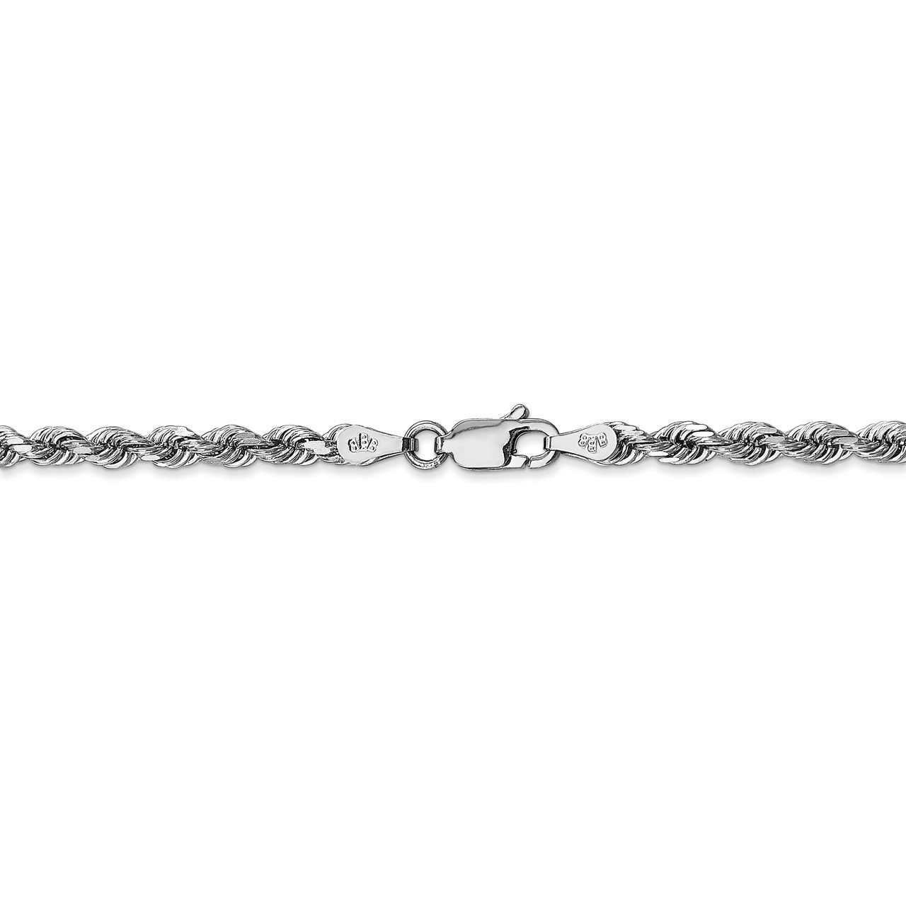 14k White Gold 3.35mm D/C Quadruple Rope Chain The Gold Store