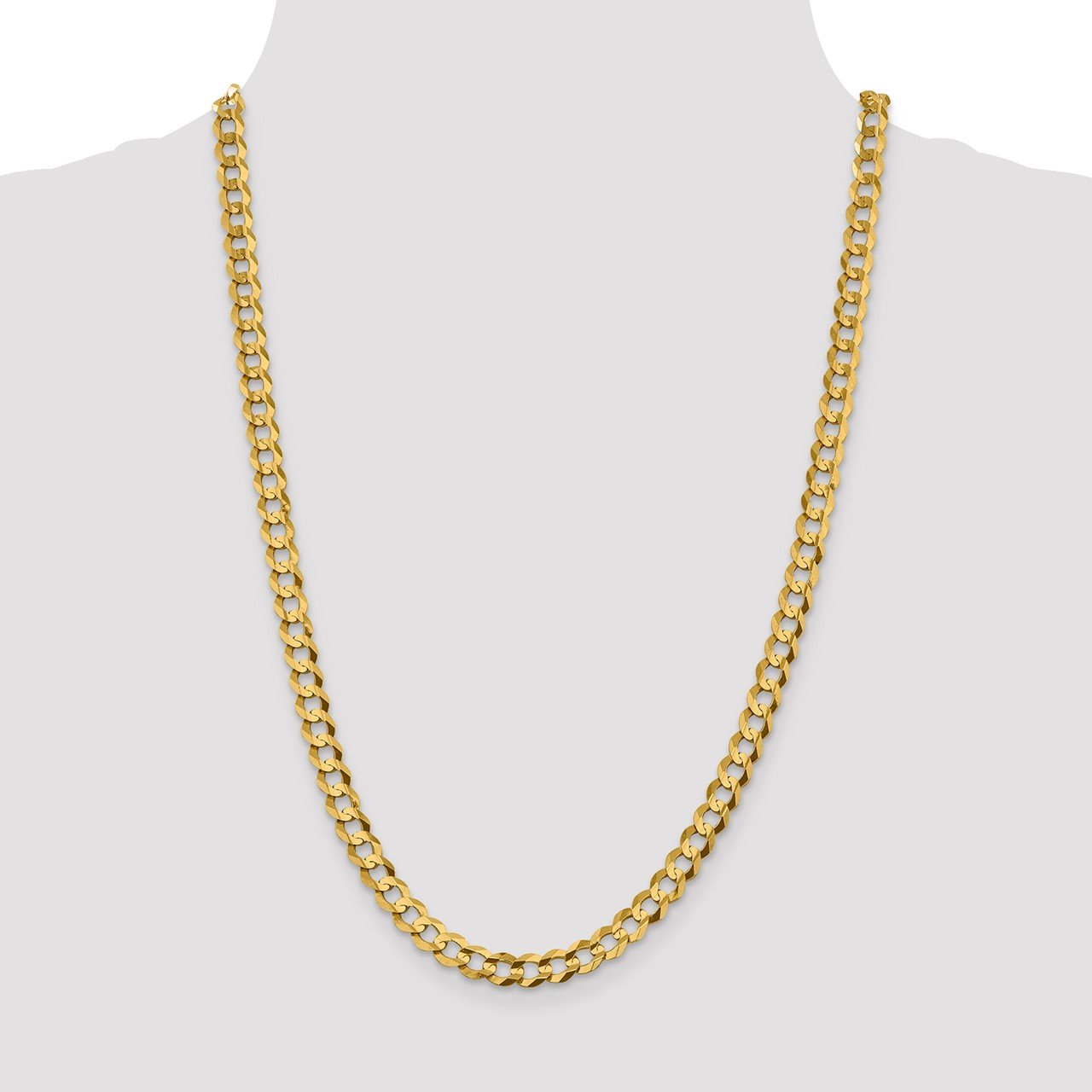 14k 7.2mm Lightweight Flat Cuban Chain-2