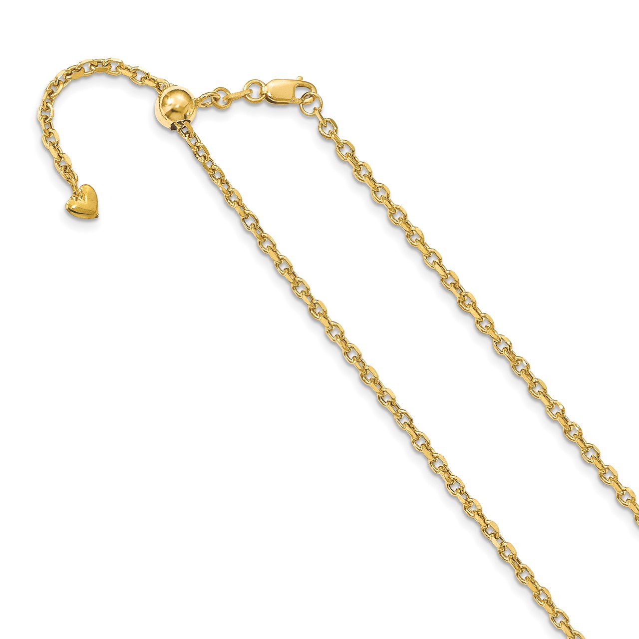 Leslie's 14K Adjustable 2.5mm Semi-Solid D/C Cable Chain
