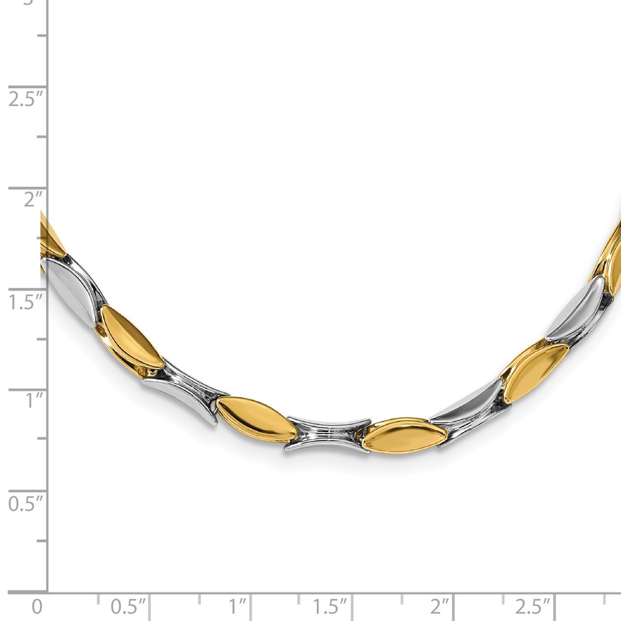 Leslie's 14K Two-tone Polished Fancy Link Necklace-3