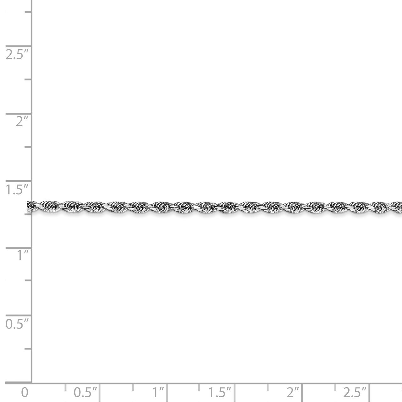 14k White Gold 2.25mm D/C Quadruple Rope Chain-4