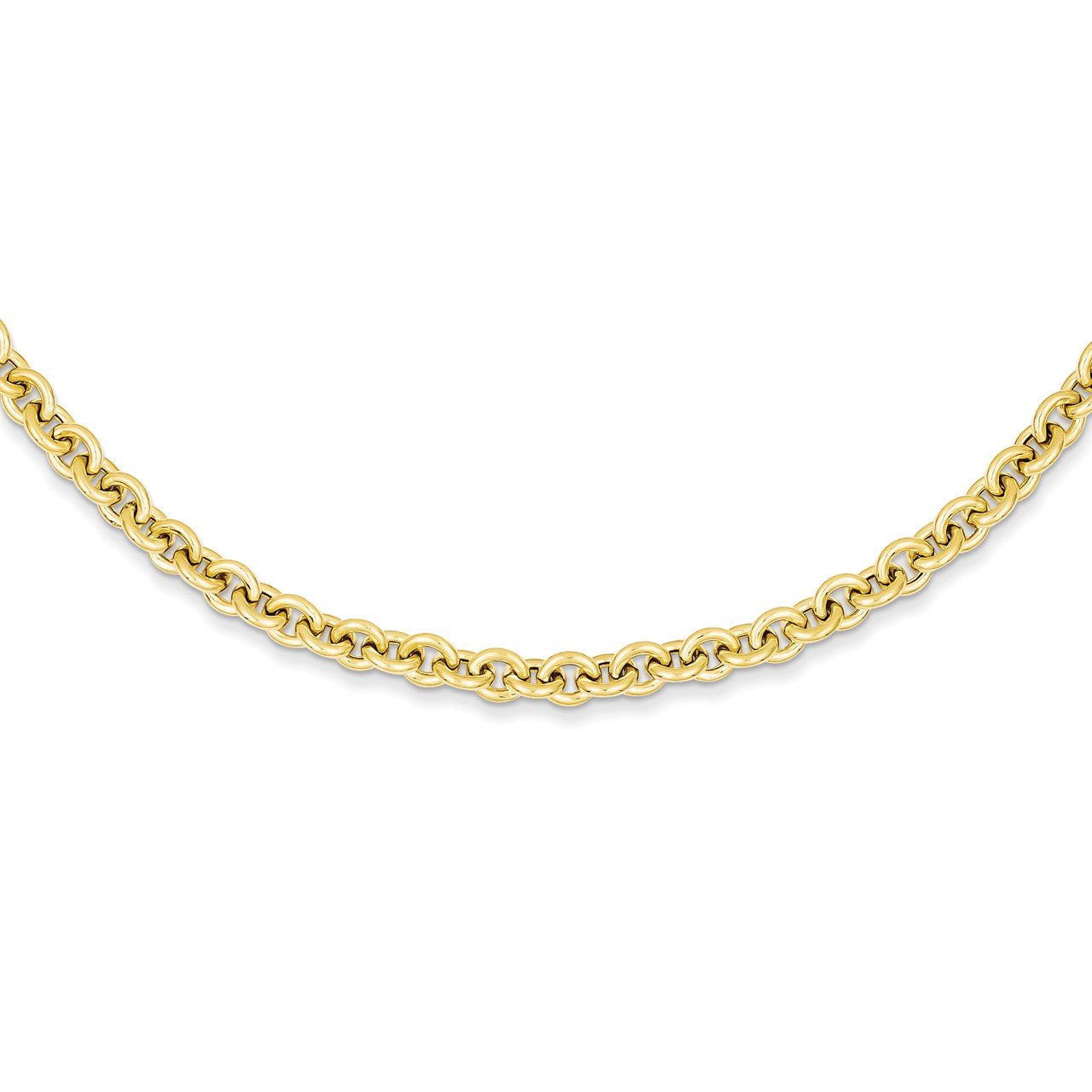 14k 18in 5mm Polished Fancy Rolo Link Necklace