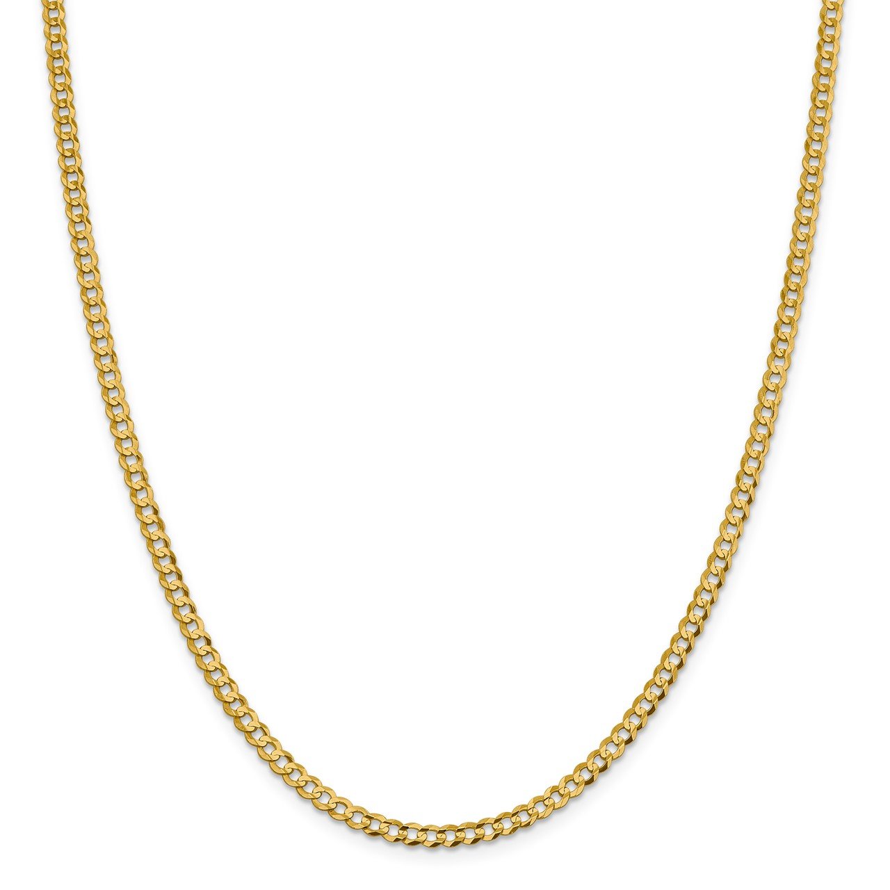 14k 3.7mm Lightweight Flat Cuban Chain