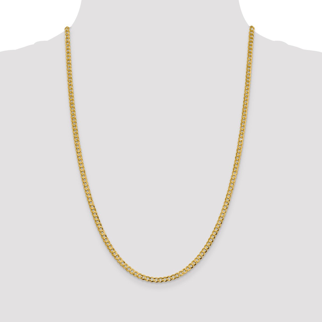 14k 3.7mm Lightweight Flat Cuban Chain-1