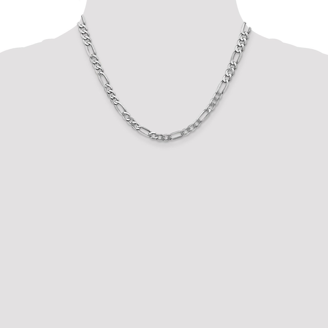 Leslie's 14K White Gold 5.5mm Flat Figaro Chain-1