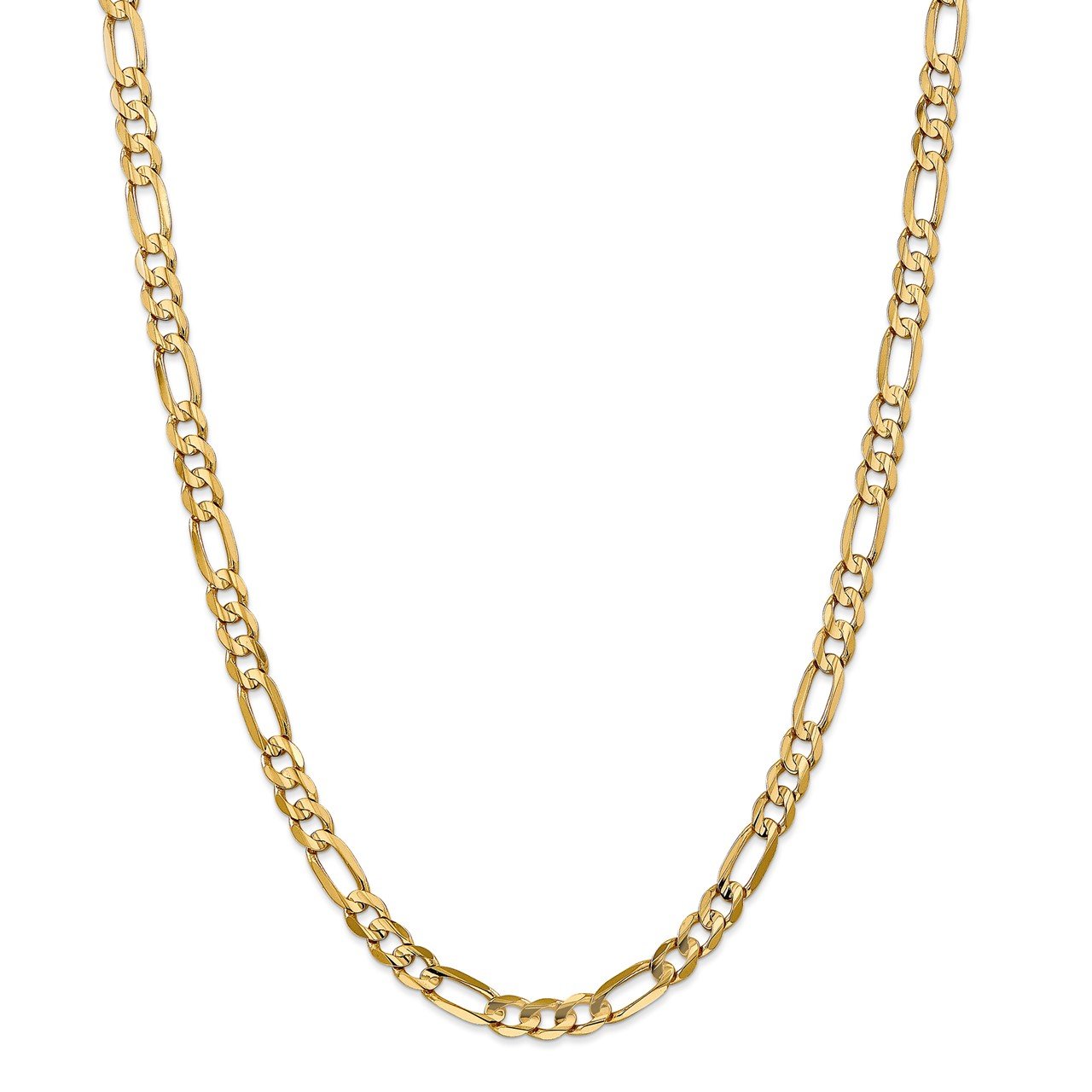 14k 6mm Concave Open Figaro Chain