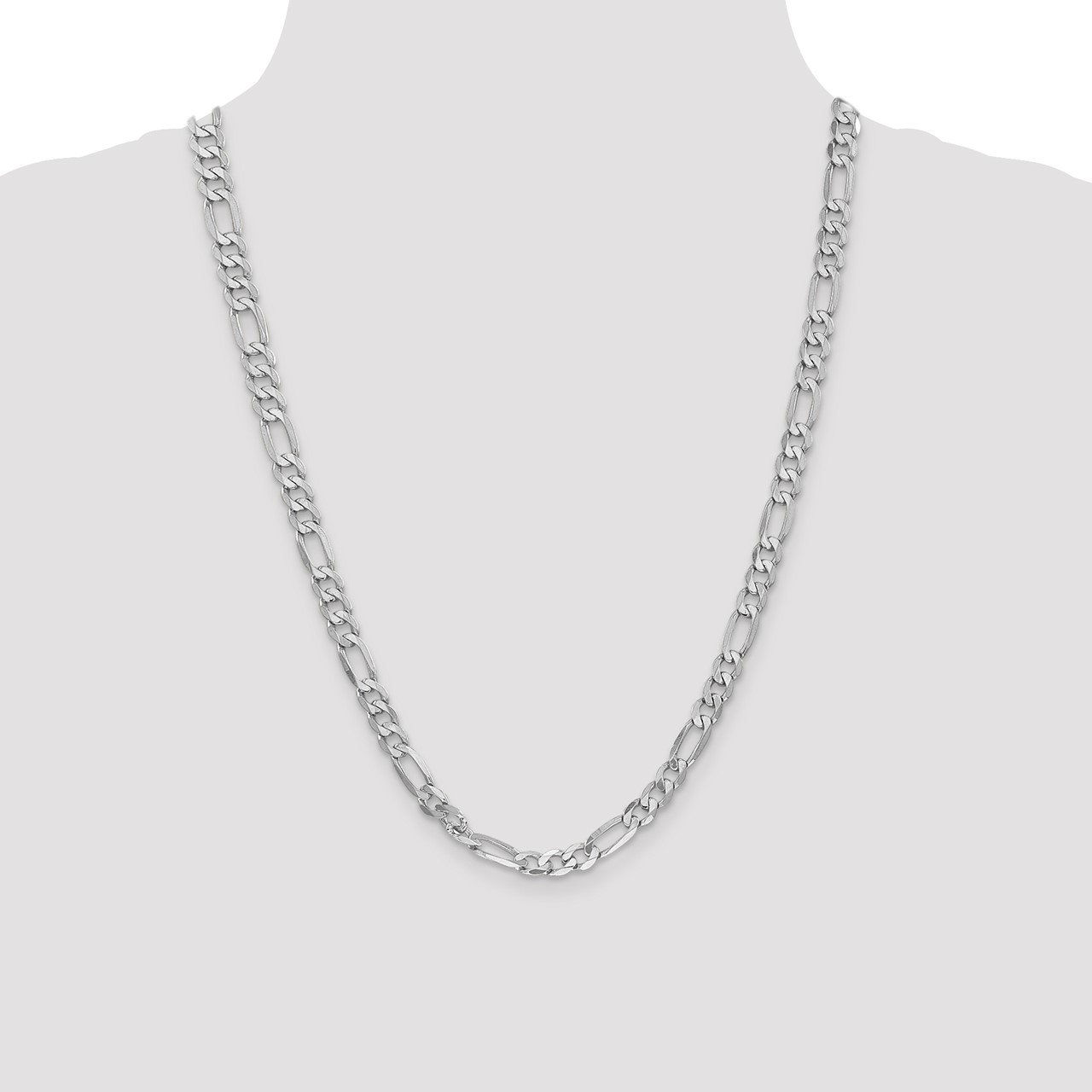 Leslie's 14K White Gold 6mm Flat Figaro Chain-1