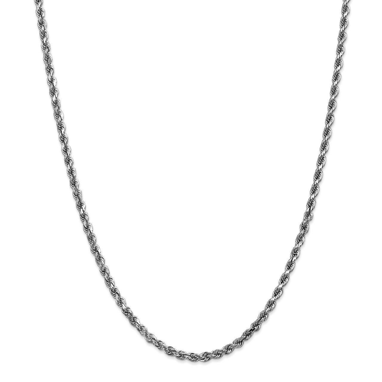 14k White Gold 3.5mm D/C Rope with Lobster Clasp Chain