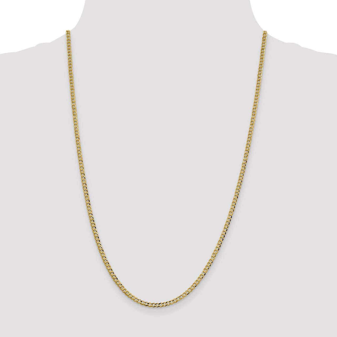 14k 3.1mm Lightweight Flat Cuban Chain-1