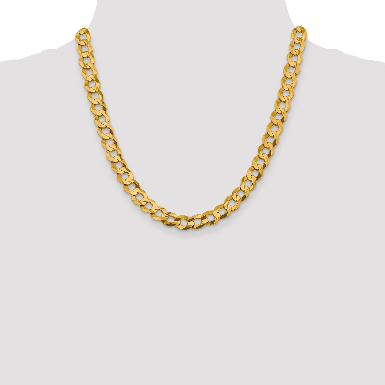 14k 9.4mm Lightweight Flat Cuban Chain-2