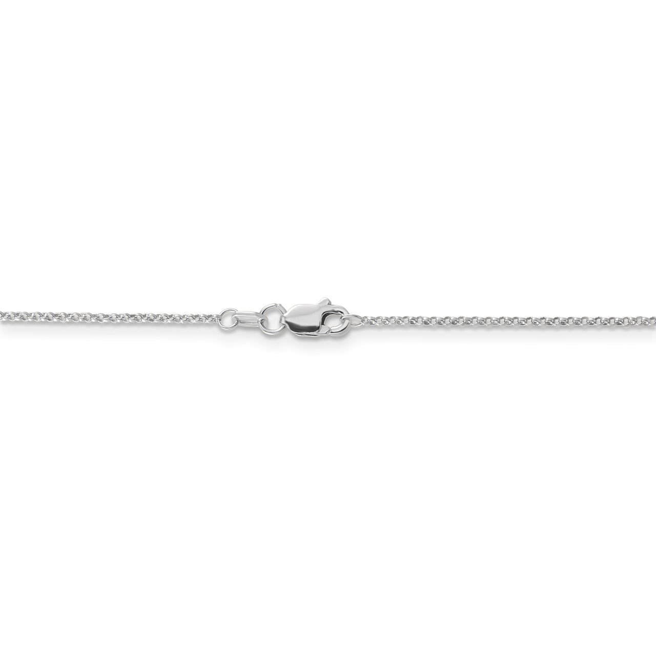 14k White Gold 1.15mm Rolo Pendant Chain-3