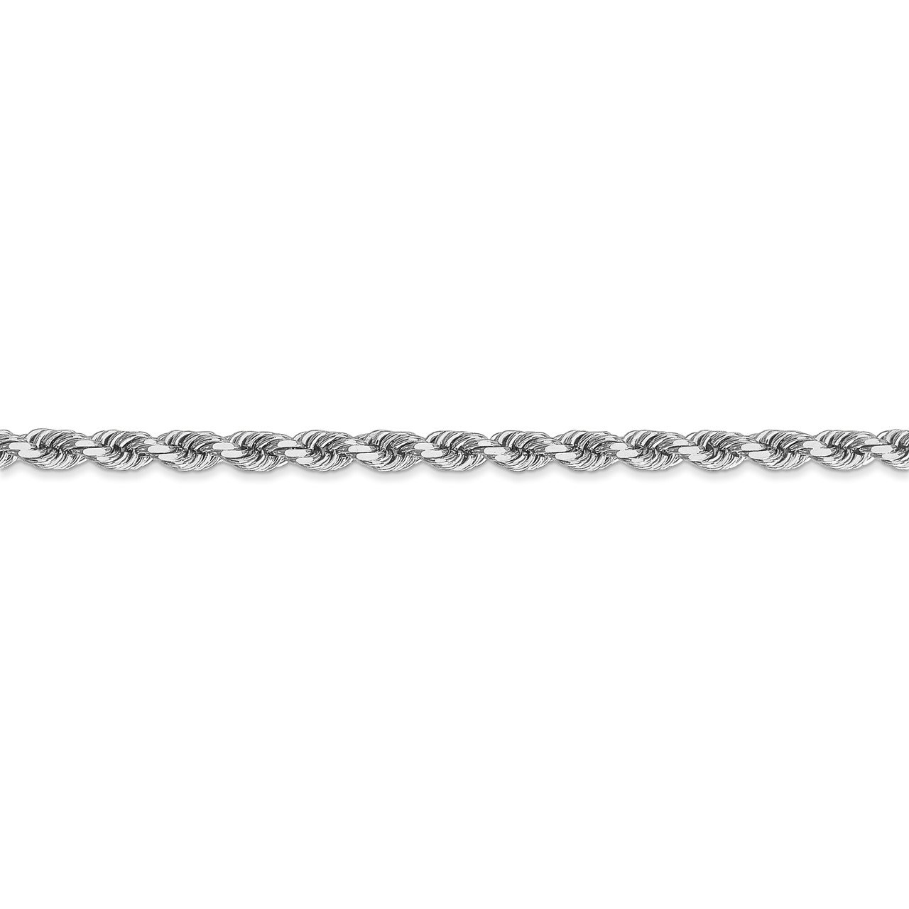 14k White Gold 3.5mm D/C Rope with Lobster Clasp Chain-2