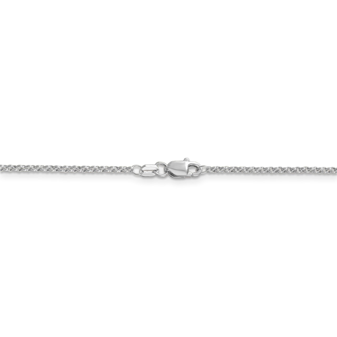 14k White Gold 1.55mm Rolo Pendant Chain-3