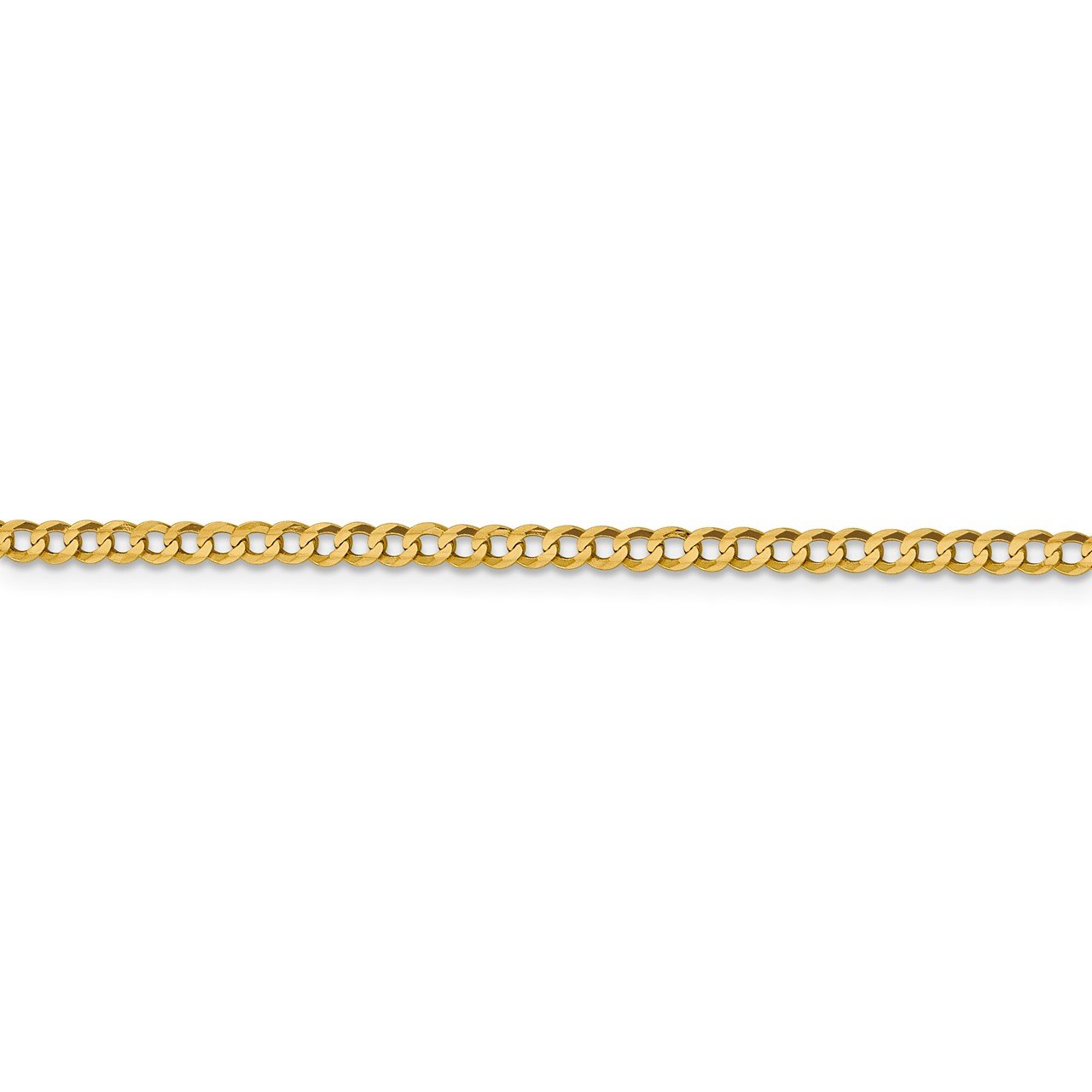 14k 3.1mm Lightweight Flat Cuban Chain-3