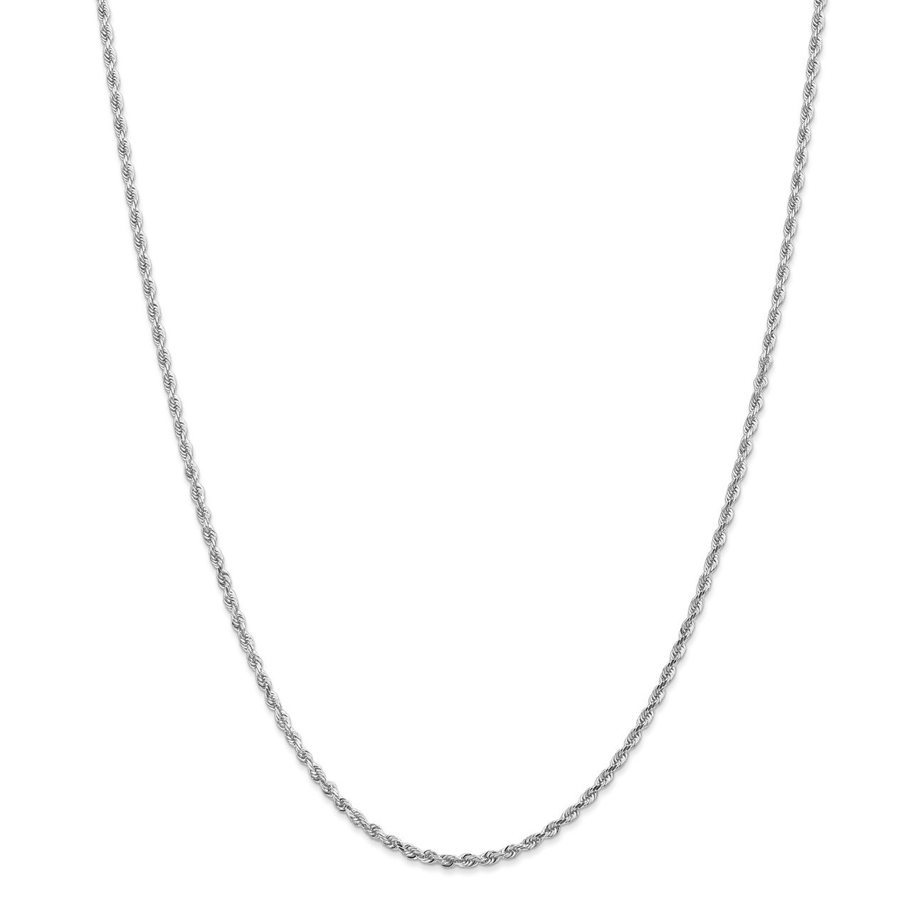 14k White Gold 2.25mm D/C Quadruple Rope Chain