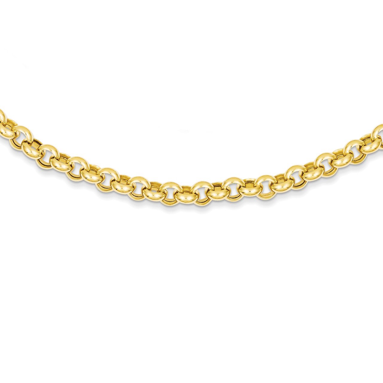 14k 18in 6.25mm Polished Fancy Rolo Link Necklace