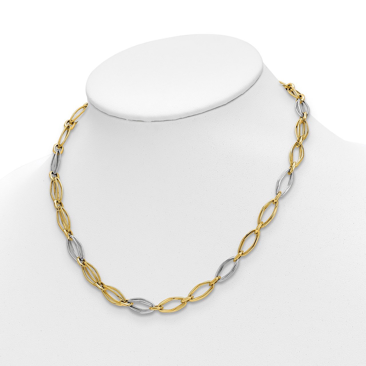 Leslie's 14K Two-tone Polished Fancy Link Necklace-3