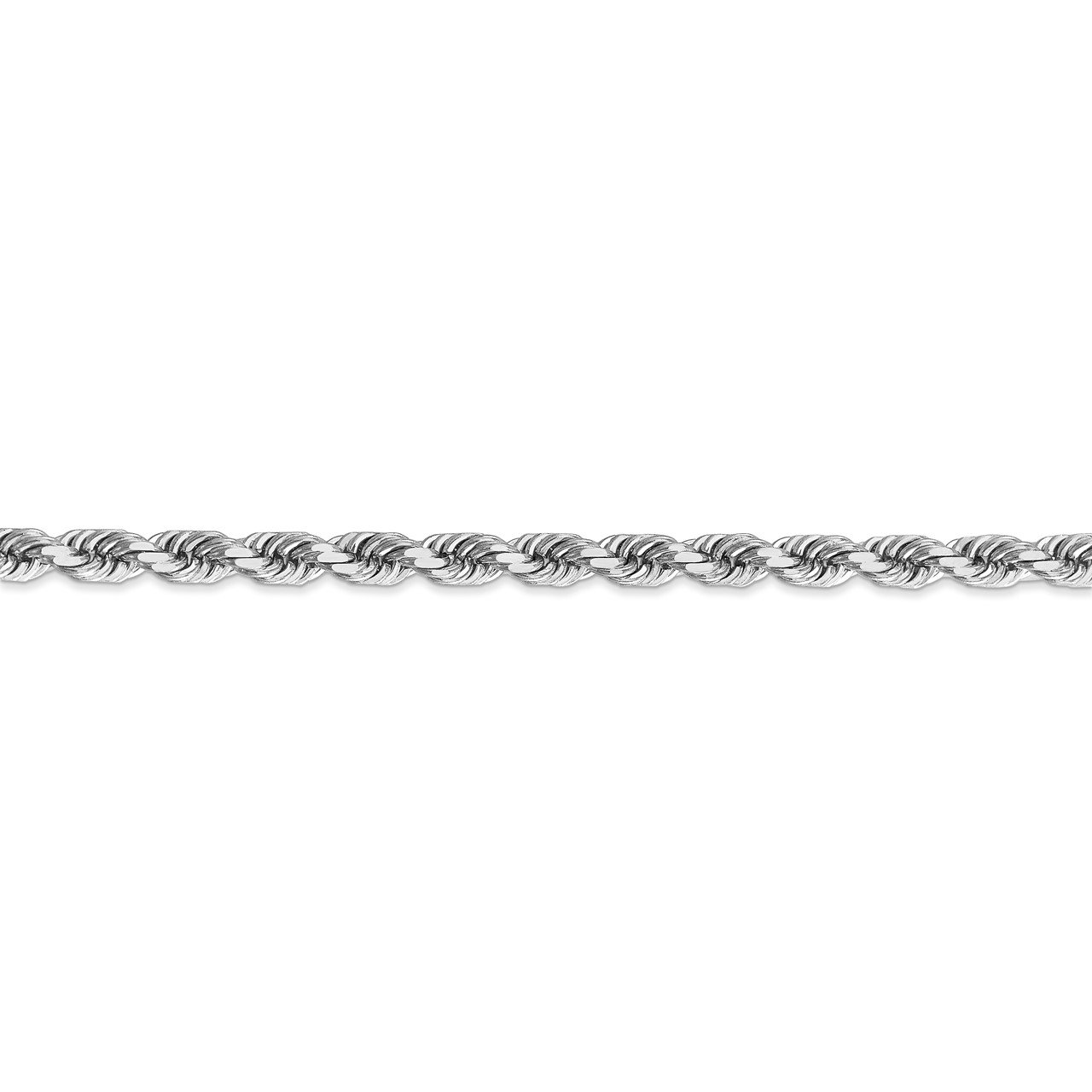 14k White Gold 4.5mm D/C Rope with Lobster Clasp Chain-2