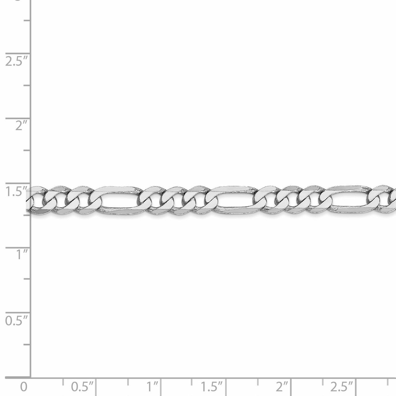 Leslie's 14K White Gold 5.5mm Flat Figaro Chain-4