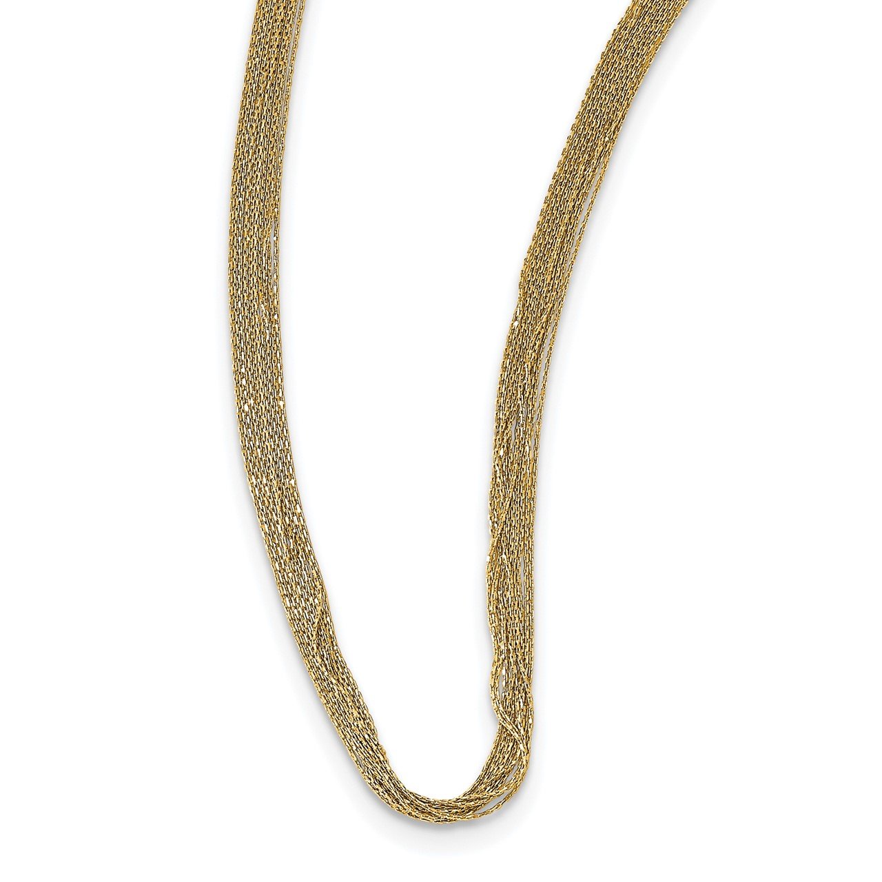 Leslie's 14K Polished Multi Strand with 2 in ext. Fancy Necklace